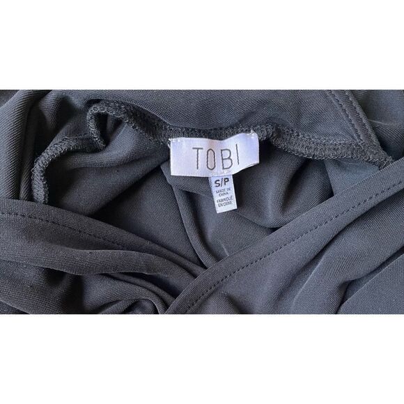 NWT Tobi Queen Elizabeth Asymmetrical Wrap Mini Dress in Black, Size Small - Picture 11 of 16